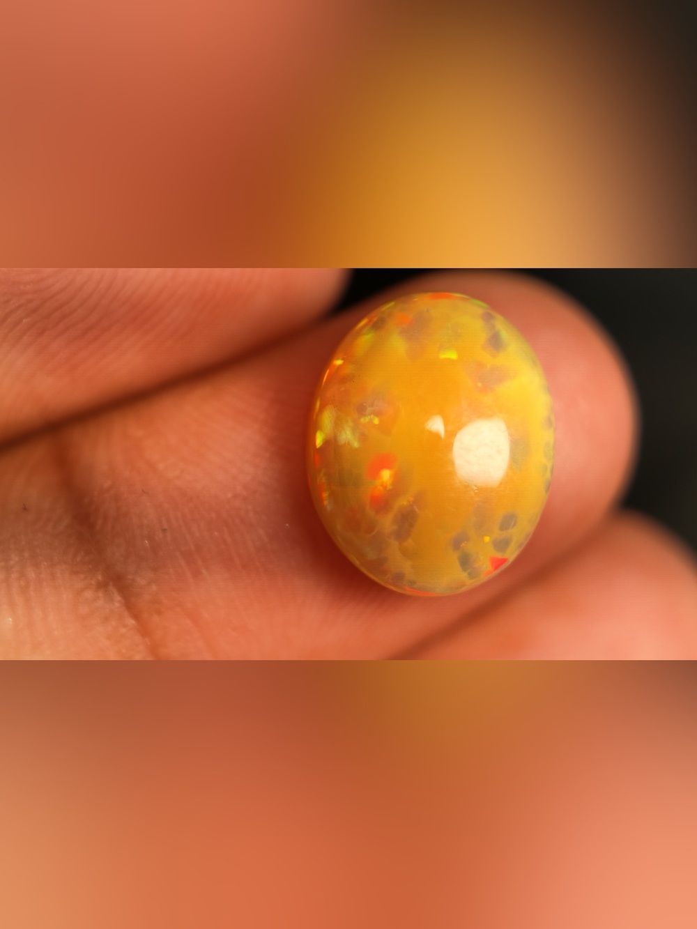 Natural Ethiopian Opal 4 Ct Oval Cabochon Loose Gemstone